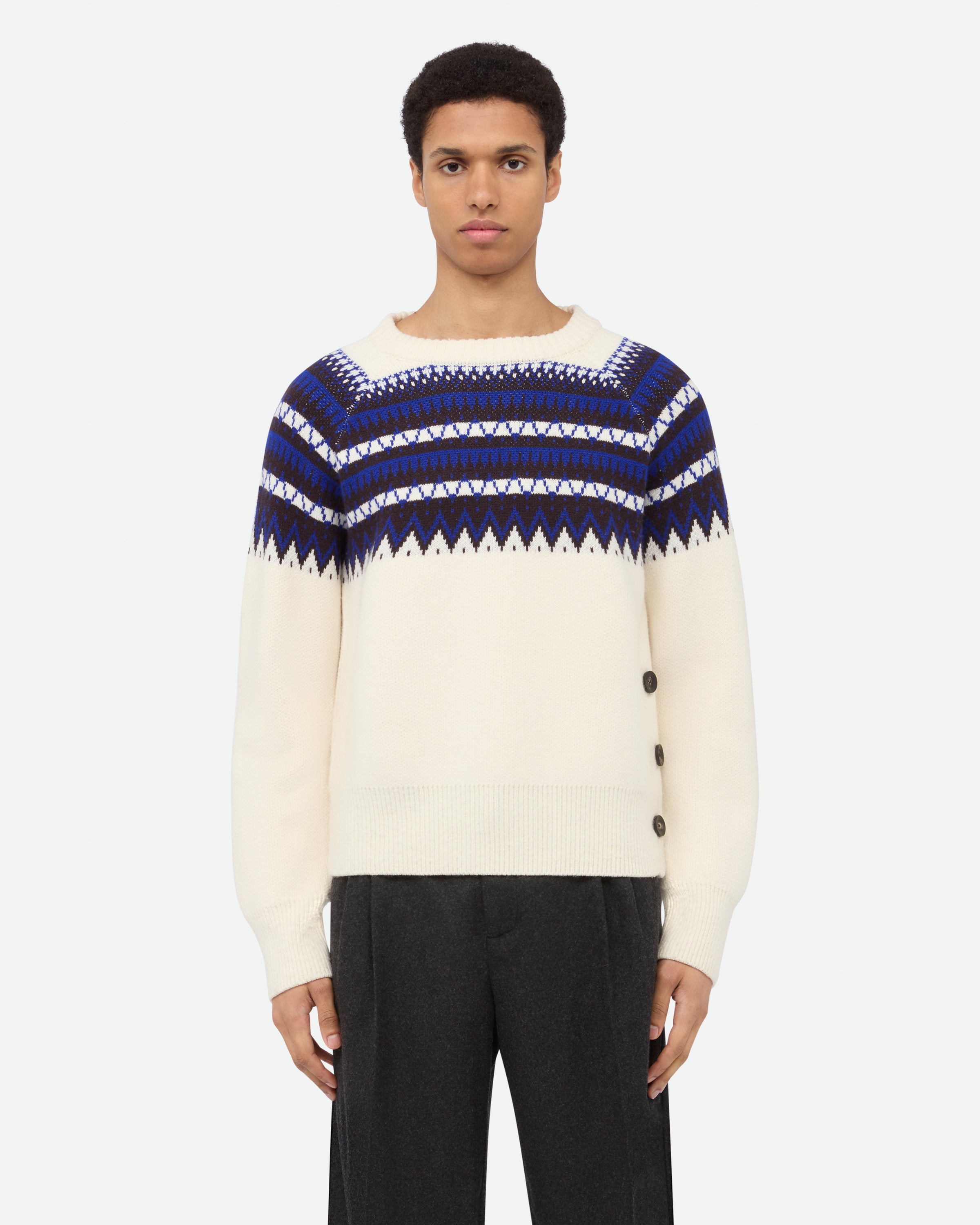 Mist Fair Isle Jumper Knitwear Wales Bonner